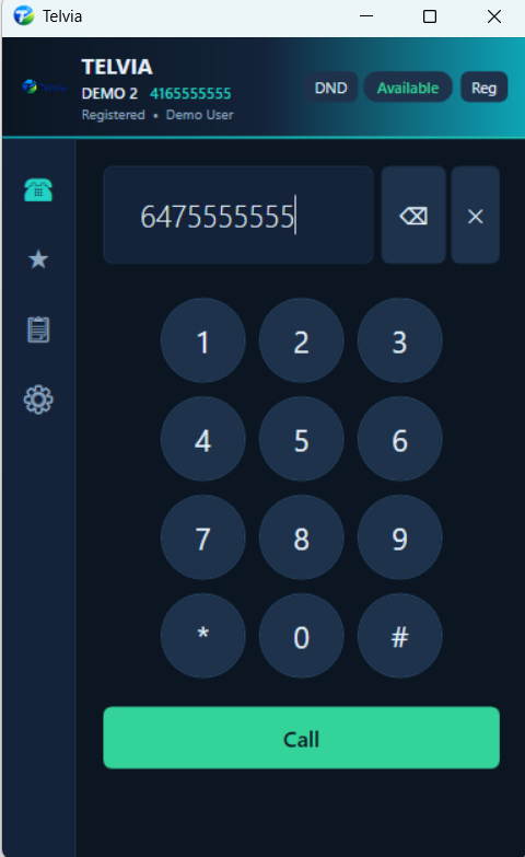 Telvia Windows app screenshot